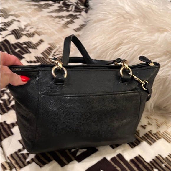Coach Colette Black Pebbled Leather Tote - Picture 7 of 10